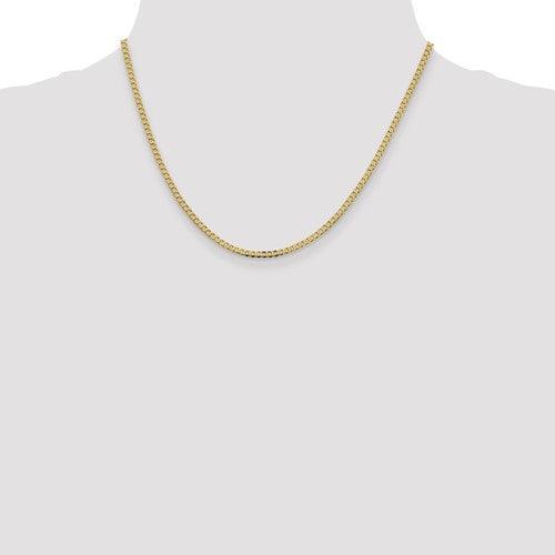14k 2.3mm Beveled Curb Chain - Seattle Gold Grillz