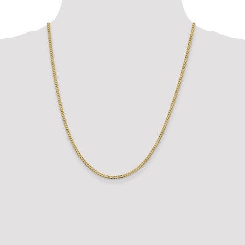 14k 2.3mm Beveled Curb Chain - Seattle Gold Grillz