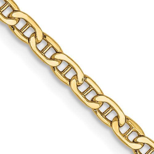 14k 2.40mm Semi-Solid Anchor Chain - Seattle Gold Grillz