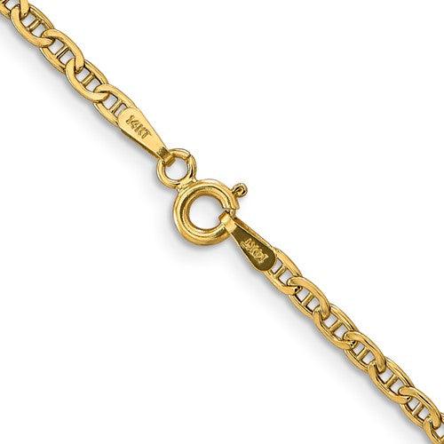 14k 2.40mm Semi-Solid Anchor Chain - Seattle Gold Grillz
