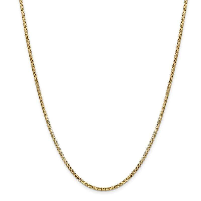 14k 2.45mm Hollow Round Box Chain - Seattle Gold Grillz