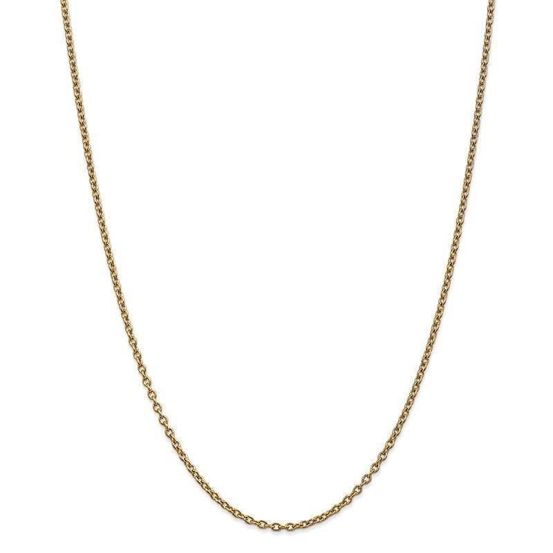 14k 2.4mm Cable Chain - Seattle Gold Grillz