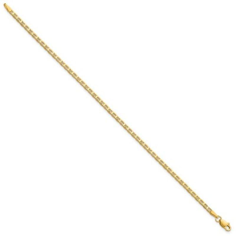14k 2.4mm Flat Anchor Bracelet - Seattle Gold Grillz