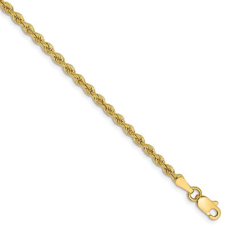 14k 2.5mm Handmade Regular Rope Bracelet - Seattle Gold Grillz