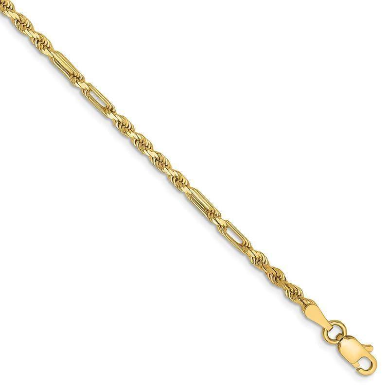 14k 2.5mm Milano Rope Bracelet - Seattle Gold Grillz
