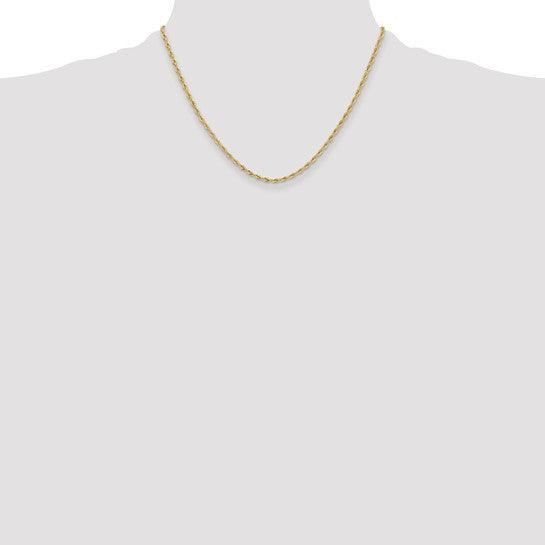 14k 2.5mm Semi-Solid Rope Chain - Seattle Gold Grillz