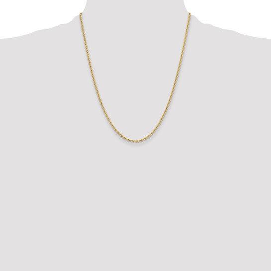 14k 2.5mm Semi-Solid Rope Chain - Seattle Gold Grillz