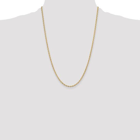 14k 2.5mm Semi-Solid Rope Chain - Seattle Gold Grillz