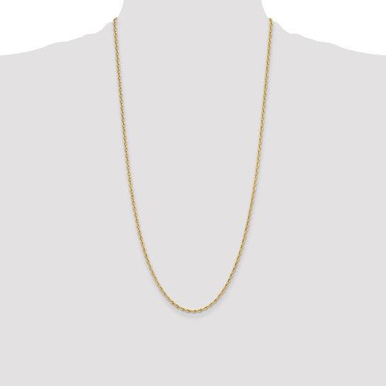 14k 2.5mm Semi-Solid Rope Chain - Seattle Gold Grillz