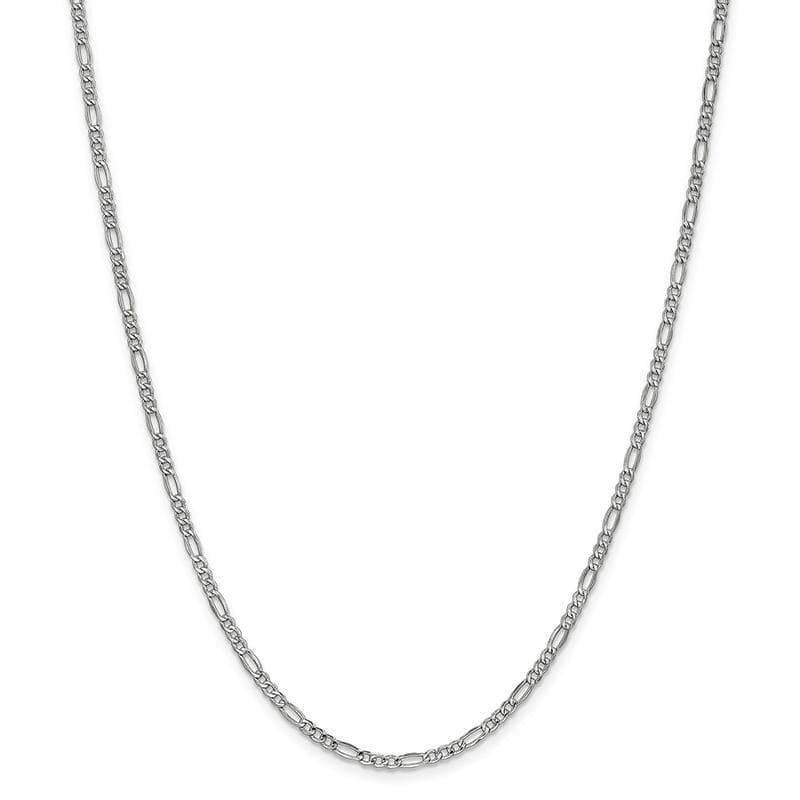 14k 2.5mm White Gold Semi-Solid Figaro Chain - Seattle Gold Grillz