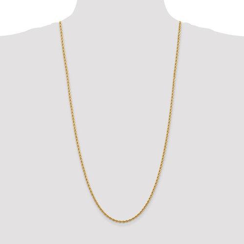 14k 2.75mm Diamond-cut Rope with Lobster Clasp Chain - Seattle Gold Grillz