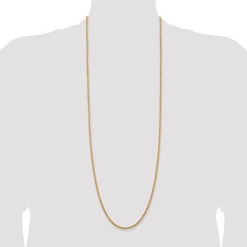 14k 2.75mm Diamond-cut Rope with Lobster Clasp Chain - Seattle Gold Grillz