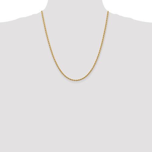 14k 2.75mm Diamond-cut Rope with Lobster Clasp Chain - Seattle Gold Grillz