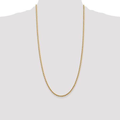 14k 2.75mm Diamond-cut Rope with Lobster Clasp Chain - Seattle Gold Grillz