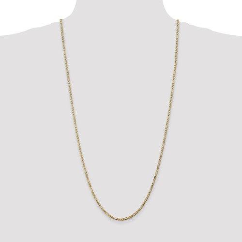14k 2.75mm Flat Figaro Chain - Seattle Gold Grillz
