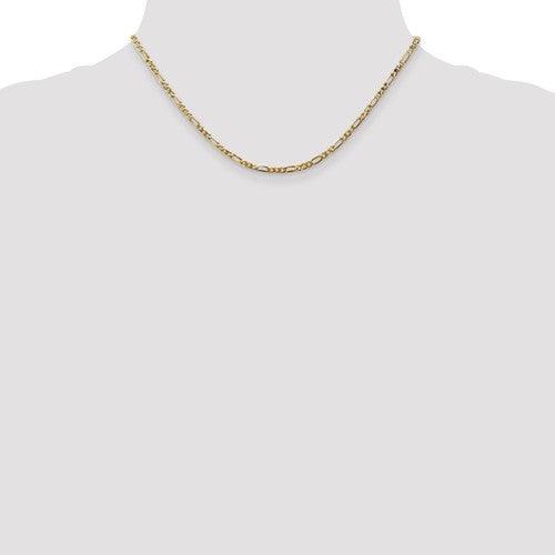 14k 2.75mm Flat Figaro Chain - Seattle Gold Grillz