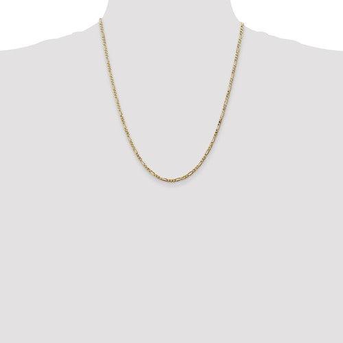 14k 2.75mm Flat Figaro Chain - Seattle Gold Grillz