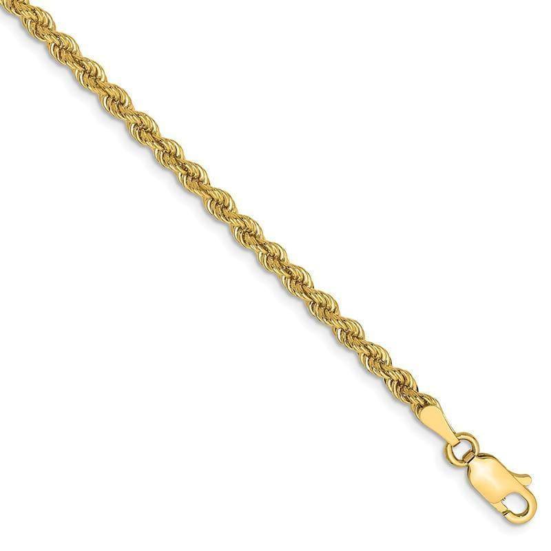 14K 2.75mm Handmade Regular Rope Bracelet - Seattle Gold Grillz
