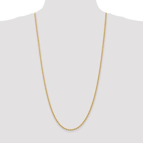 14k 2.75mm Handmade Regular Rope Chain - Seattle Gold Grillz