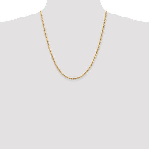 14k 2.75mm Handmade Regular Rope Chain - Seattle Gold Grillz