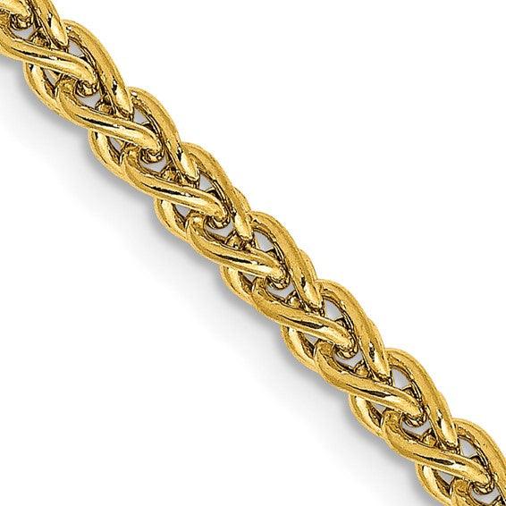 14k 2.75mm Semi-solid Wheat Chain - Seattle Gold Grillz