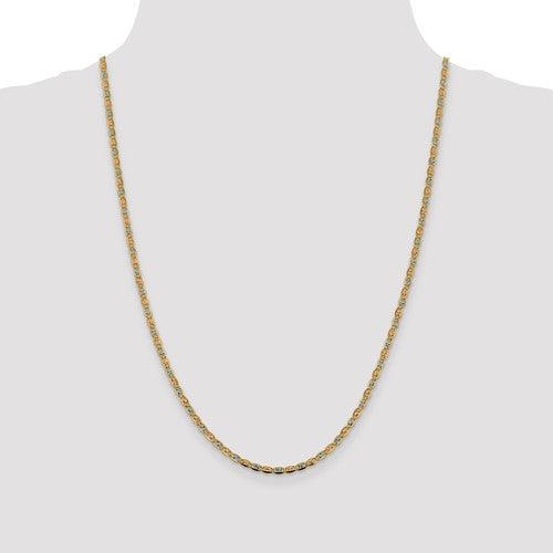 14k 2.75mm Tri-color Pave Valentino Chain - Seattle Gold Grillz