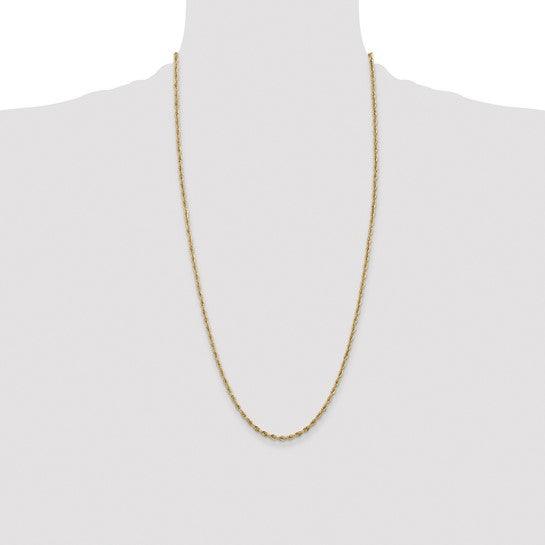 14k 2.8mm Semi-Solid Rope Chain - Seattle Gold Grillz