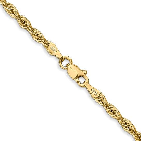 14k 2.8mm Semi-Solid Rope Chain - Seattle Gold Grillz
