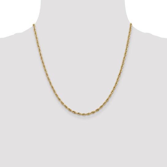 14k 2.8mm Semi-Solid Rope Chain - Seattle Gold Grillz