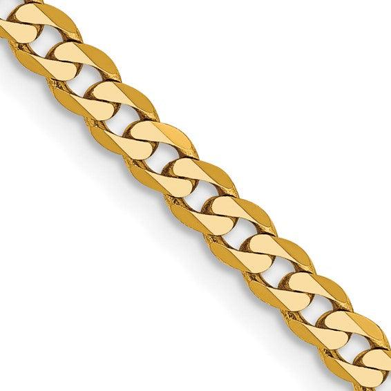 14k 2.9mm Beveled Curb Chain - Seattle Gold Grillz
