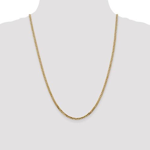 14k 2.9mm Beveled Curb Chain - Seattle Gold Grillz