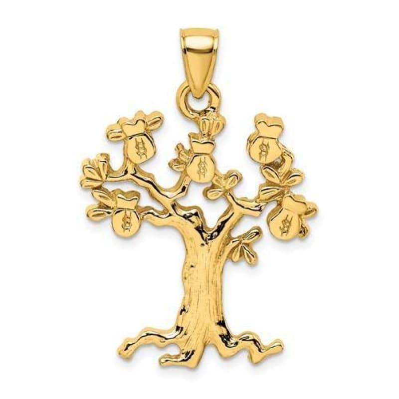 14K 2-D And Cut-Out MONEY TREE Charm - Seattle Gold Grillz
