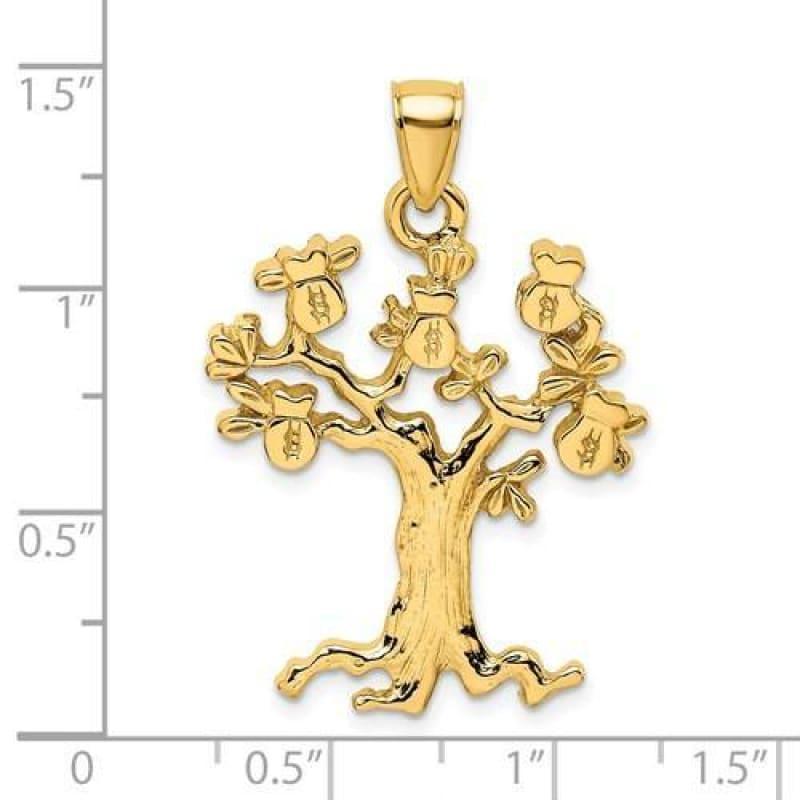 14K 2-D And Cut-Out MONEY TREE Charm - Seattle Gold Grillz