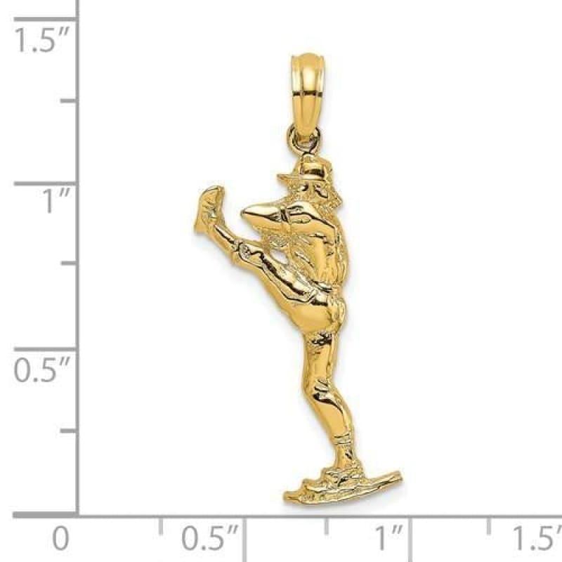14K 2-D Baseball Pitcher On Mound Charm - Seattle Gold Grillz