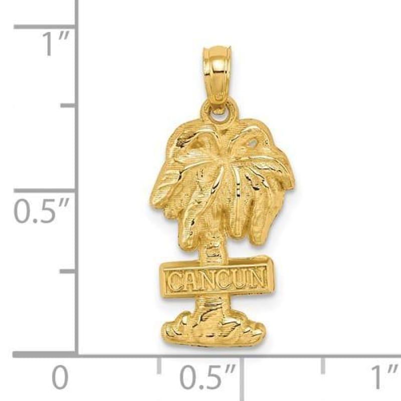 14K 2-D CANCUN On Palm Tree Charm - Seattle Gold Grillz