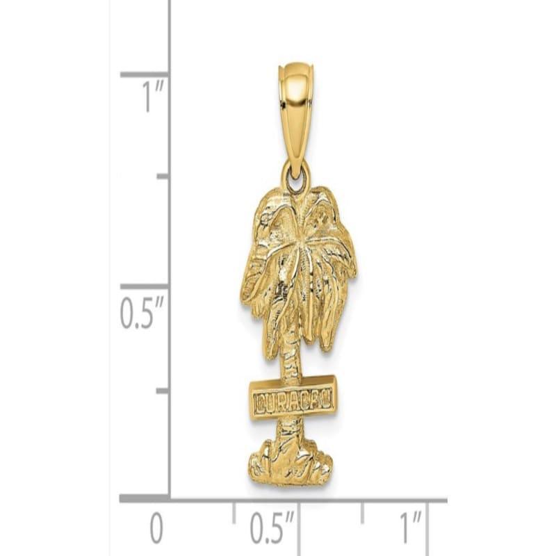 14K 2-D CURACAO On Palm Tree Charm - Seattle Gold Grillz