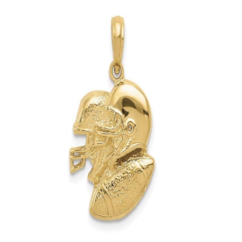 14K 2-D Double Football Helmets and Ball Charm - Seattle Gold Grillz