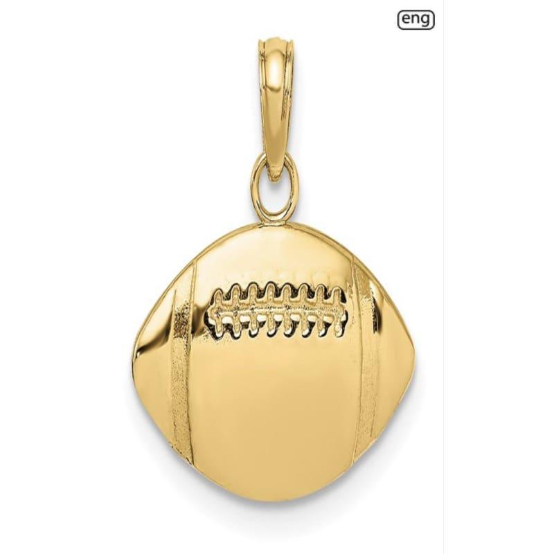 14K 2-D Engraveable Football Charm - Seattle Gold Grillz