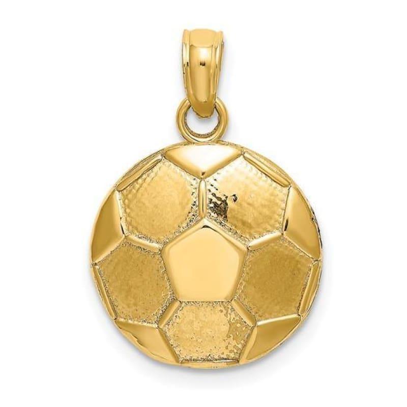 14K 2-D Engraveable Soccer Ball Charm - Seattle Gold Grillz