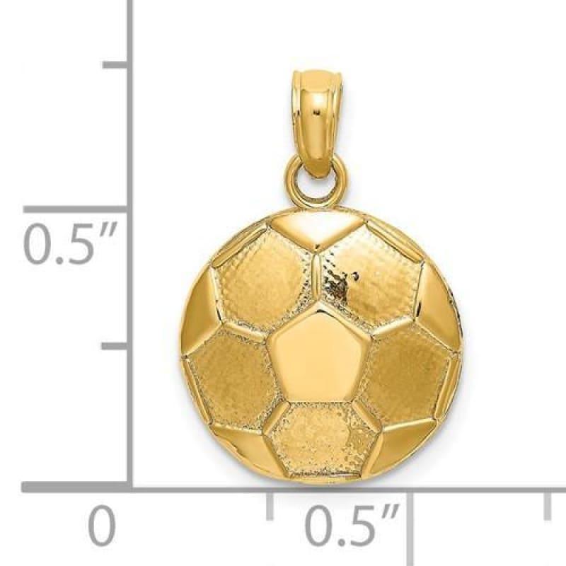 14K 2-D Engraveable Soccer Ball Charm - Seattle Gold Grillz
