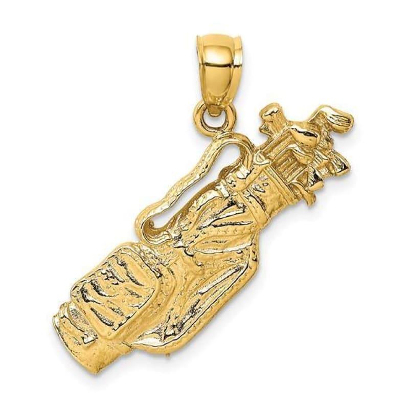 14K 2-D Golf Bag and Clubs Charm - Seattle Gold Grillz