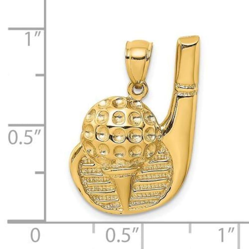 14K 2-D Golf Club and Ball On Tee Charm - Seattle Gold Grillz