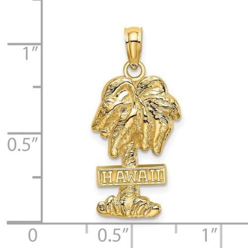 14K 2-D HAWAII On Palm Tree Charm - Seattle Gold Grillz