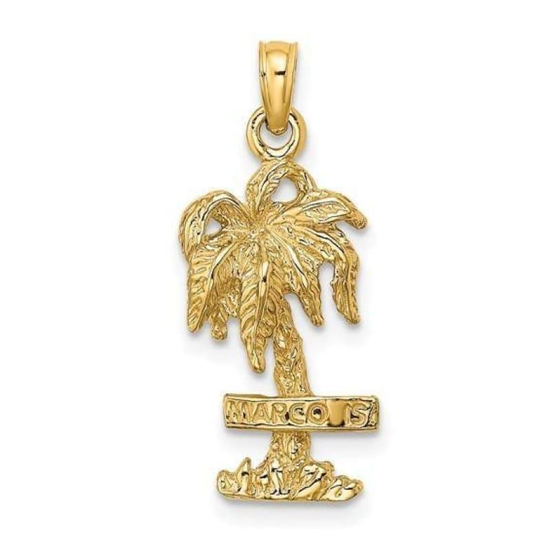 14K 2-D MARCO ISLAND On Palm Tree Charm - Seattle Gold Grillz