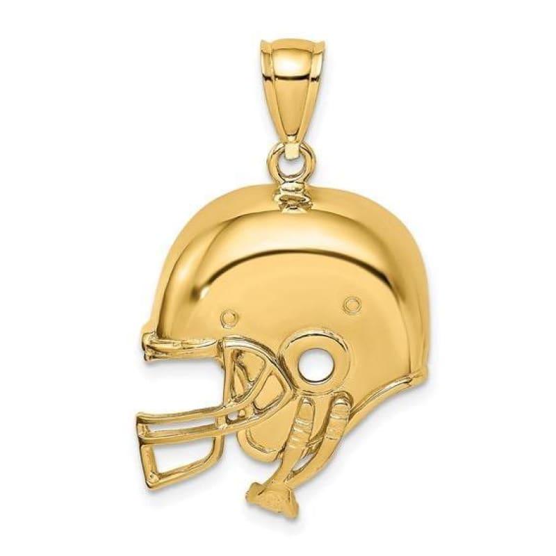 14K 2-D Polished Football Helmet Charm - Seattle Gold Grillz