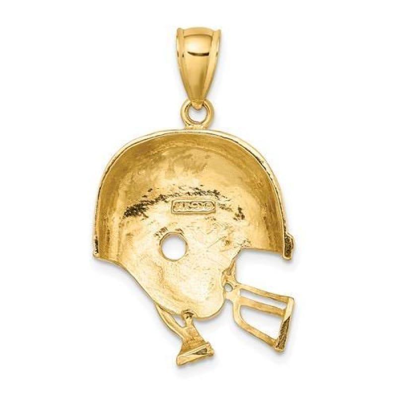 14K 2-D Polished Football Helmet Charm - Seattle Gold Grillz
