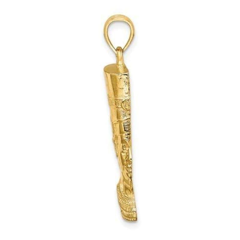 14k 2-D Polished - Textured Nefertiti Profile Charm - Seattle Gold Grillz