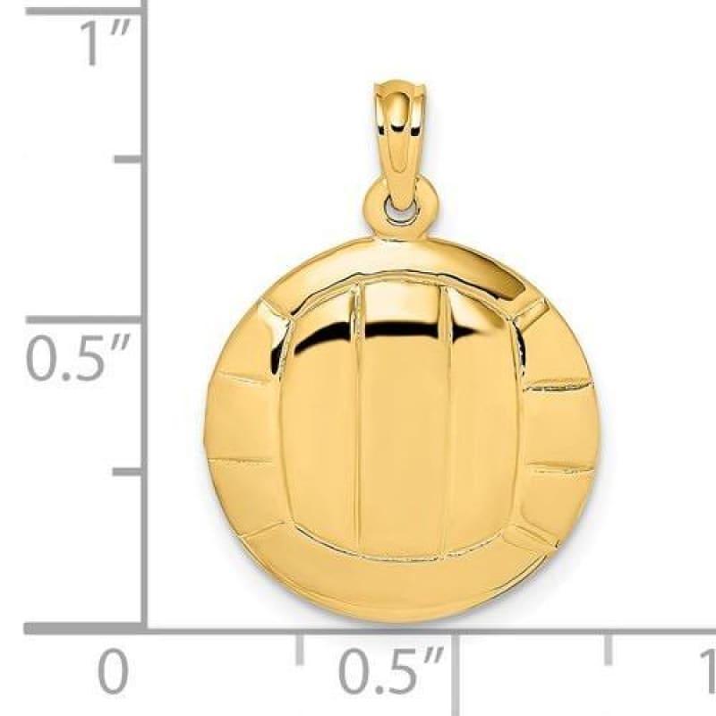 14K 2-D Polished Volleyball Charm - Seattle Gold Grillz