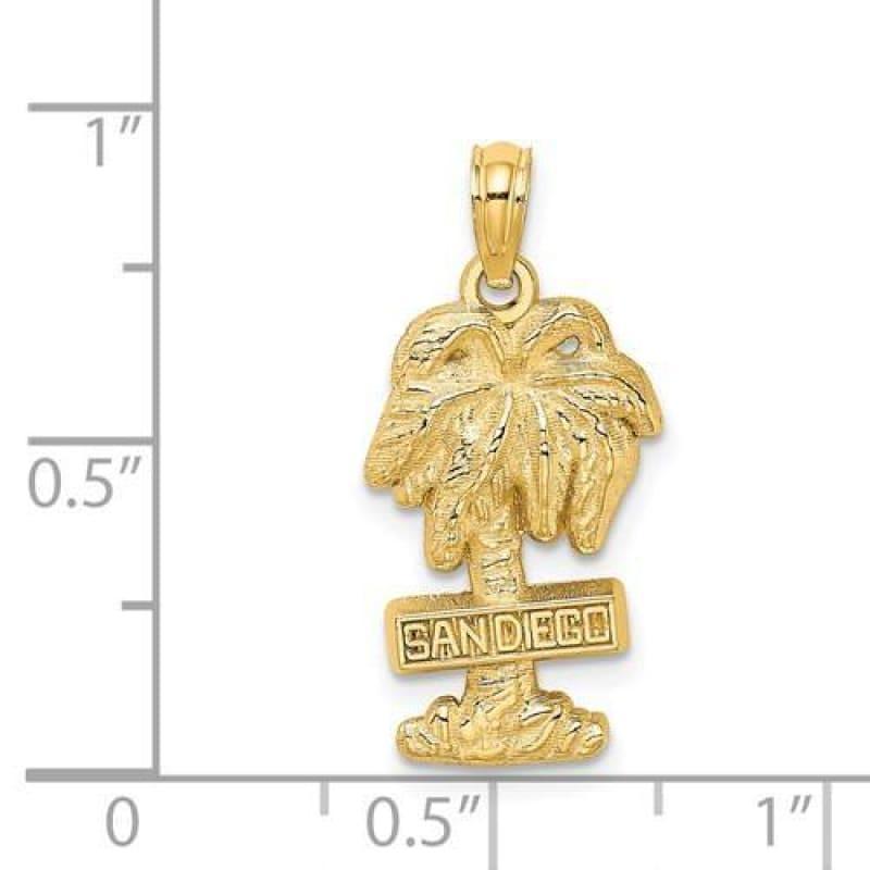 14K 2-D SAN DIEGO On Palm Tree Charm - Seattle Gold Grillz