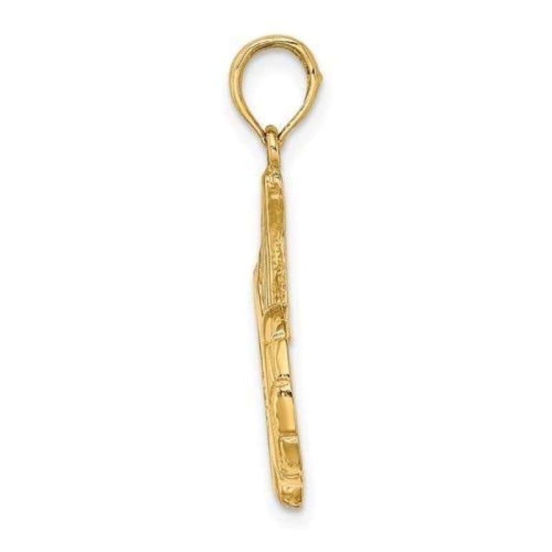 14K 2-D Soccer Shoe Kicking Ball Charm - Seattle Gold Grillz